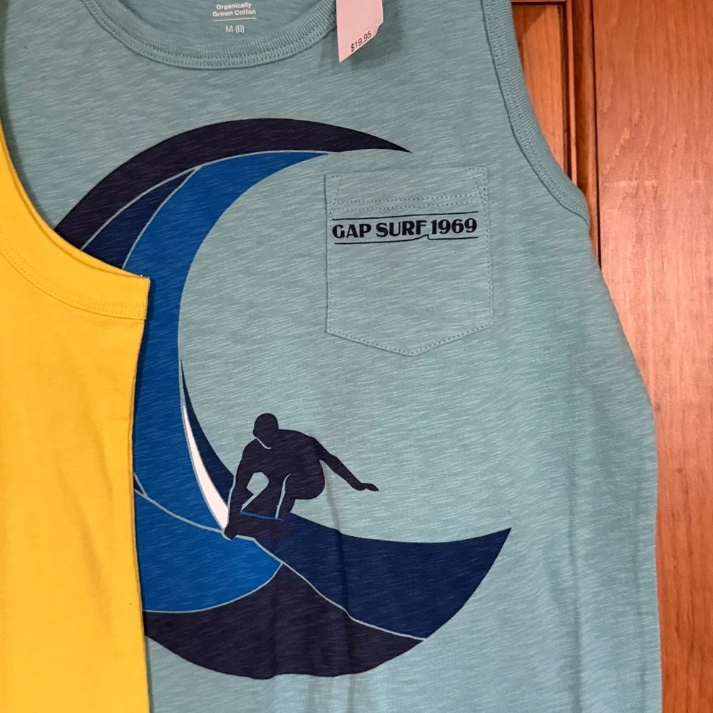 NWT Gap kids tank tops, M — muscle tank, organic cotton tank